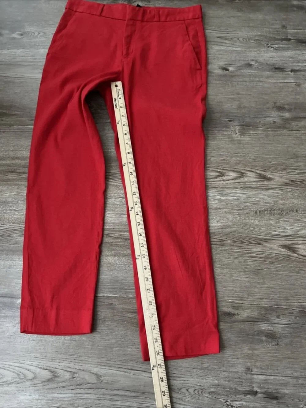 Banana Republic Red Linen Blend Avery Ankle Length Pants Womens 4